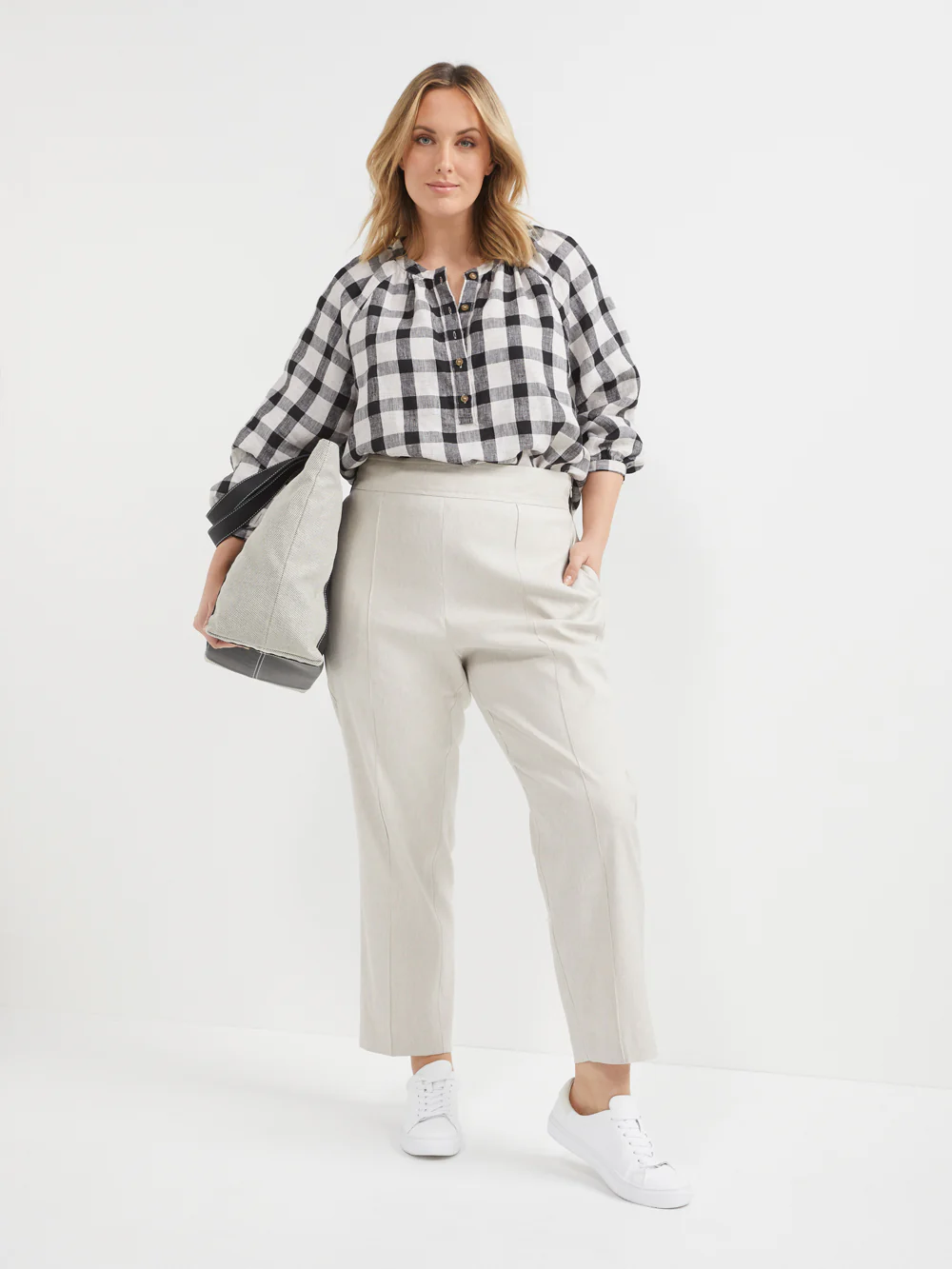The Linen Check Popover Top - Image 5