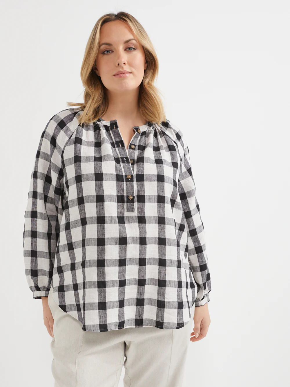 The Linen Check Popover Top - Image 7