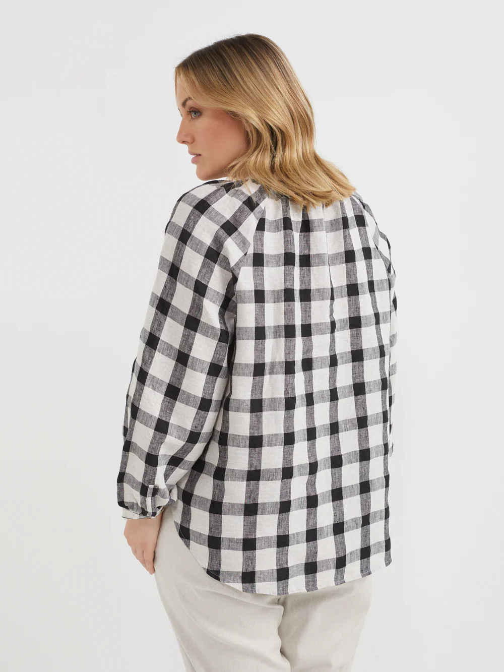 The Linen Check Popover Top - Image 8