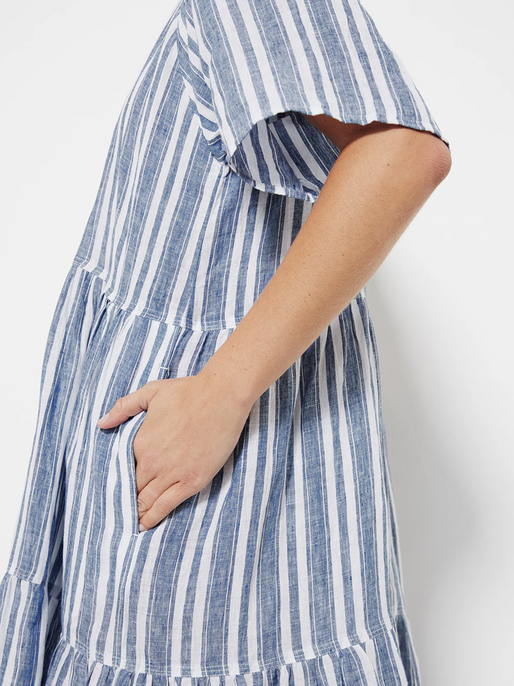 The Linen Flutter Sleeve Dress - Image 4
