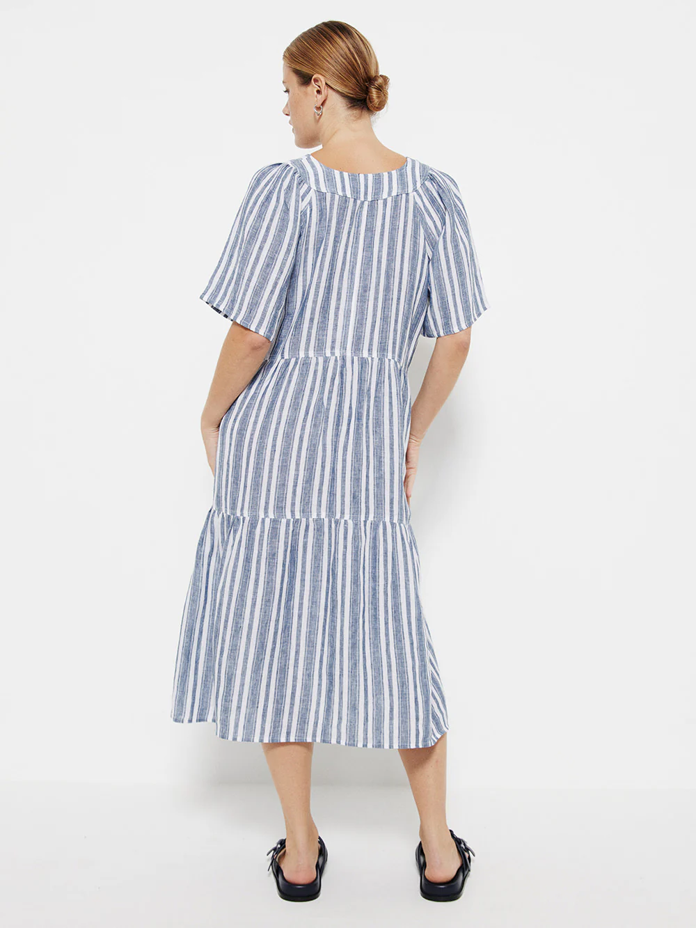 The Linen Flutter Sleeve Dress - Image 5