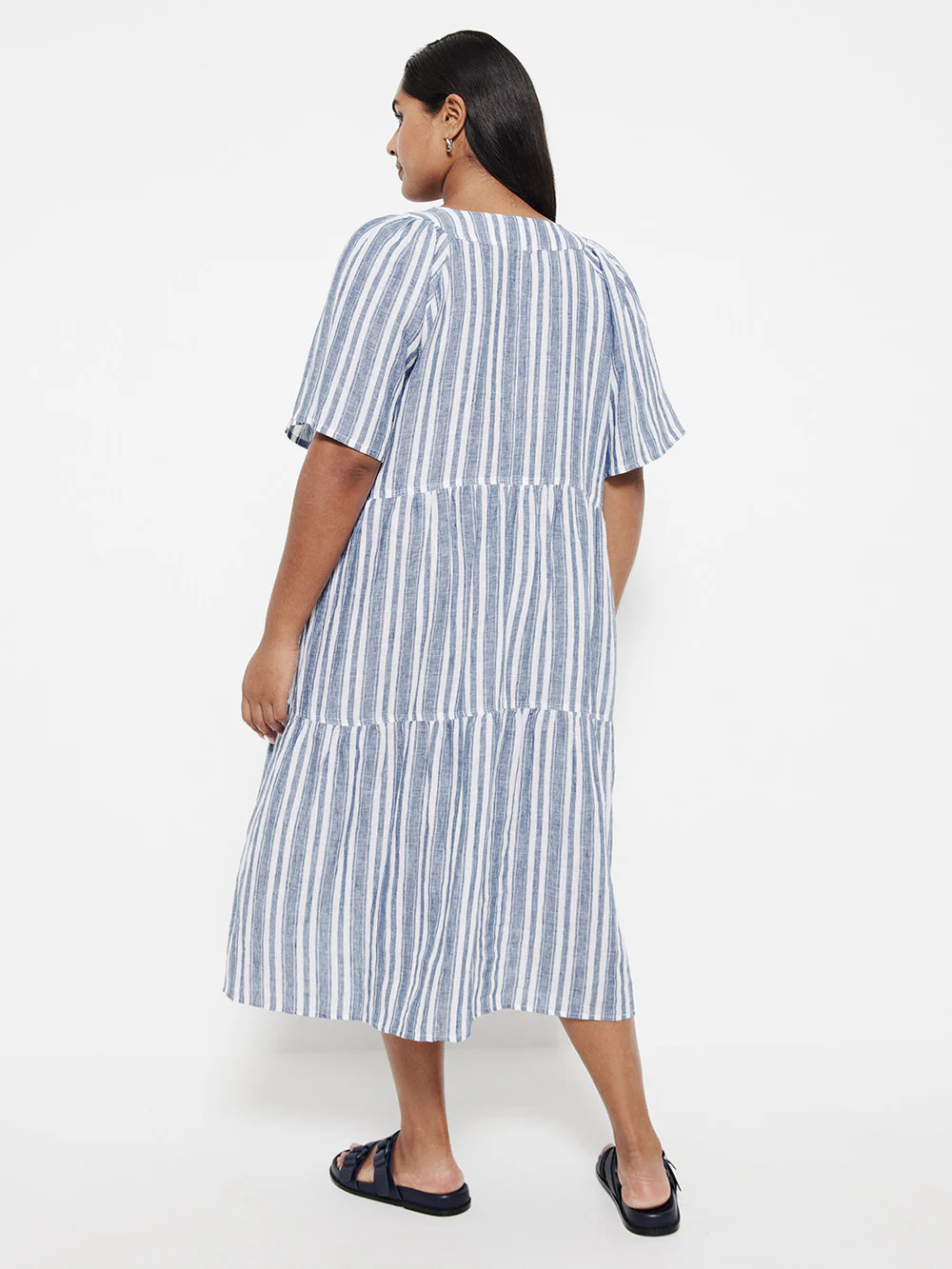 The Linen Flutter Sleeve Dress - Image 8