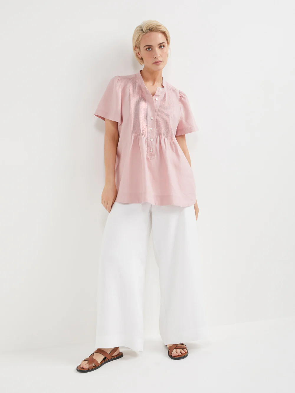 The Linen Pintuck Top