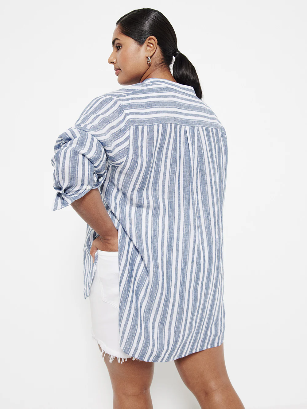 The Linen Stripe Tunic Shirt - Image 8