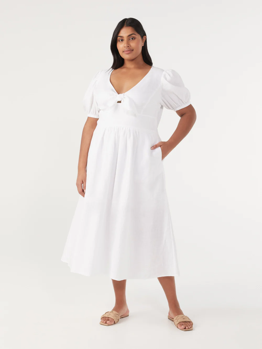 The Linen Tie Front Dress - Image 6