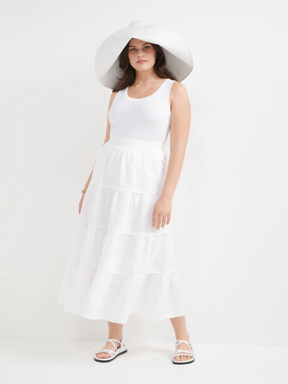 The Linen Tiered Maxi Skirt