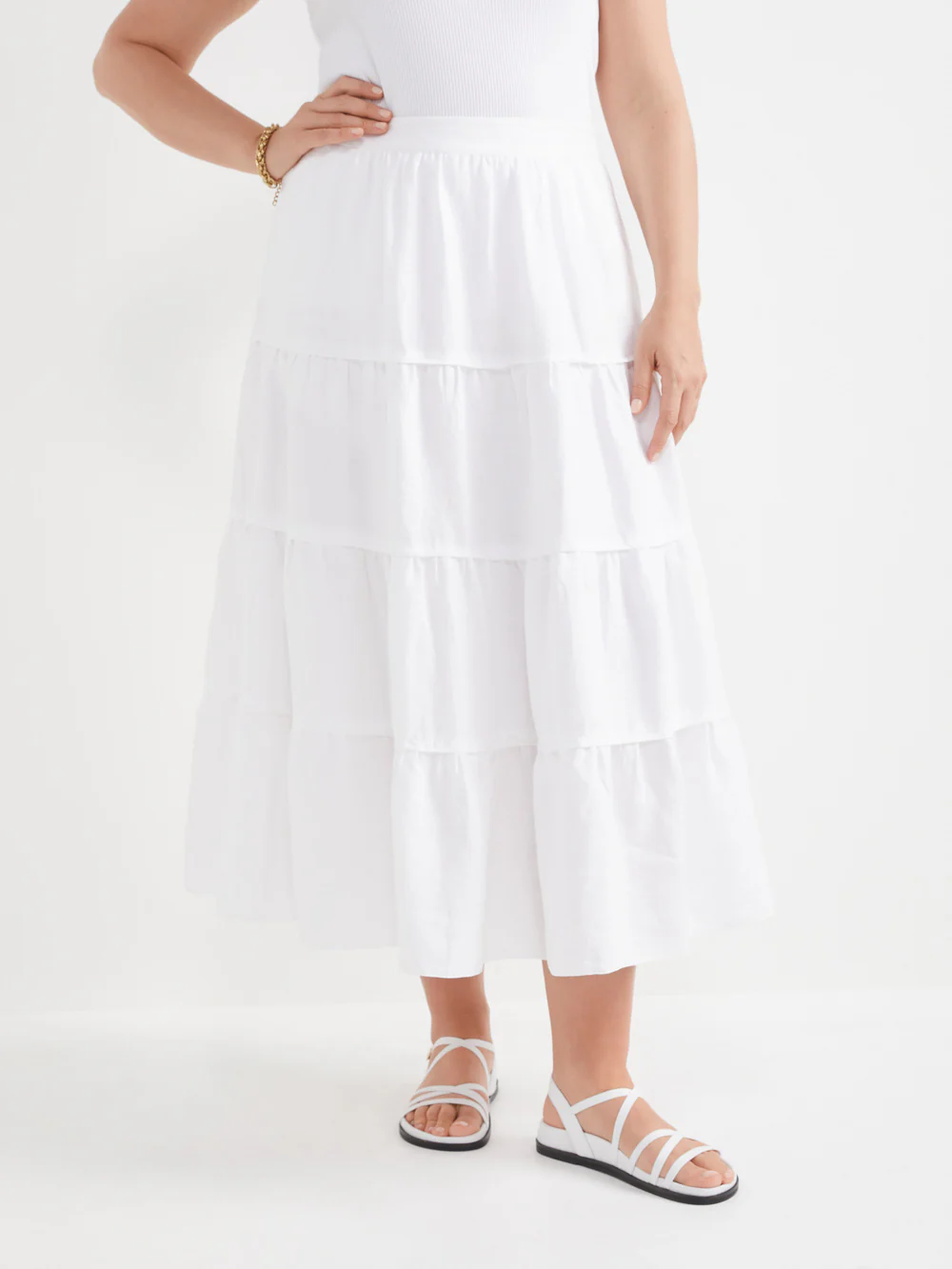 The Linen Tiered Maxi Skirt - Image 6