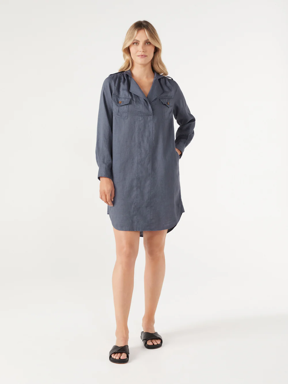 The Linen Utility Shirt Dress