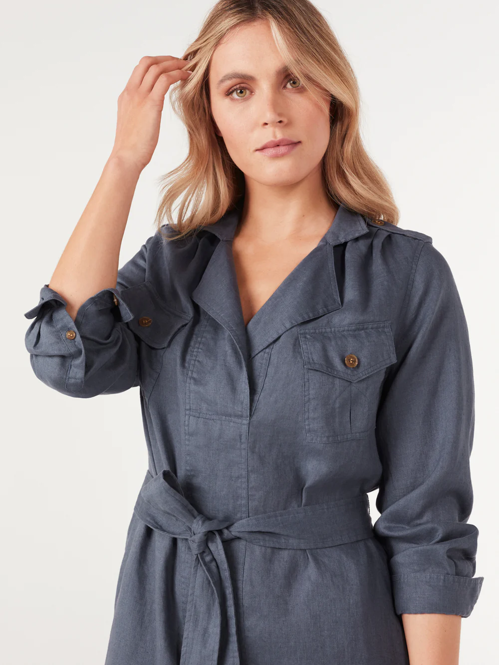 The Linen Utility Shirt Dress - Image 4