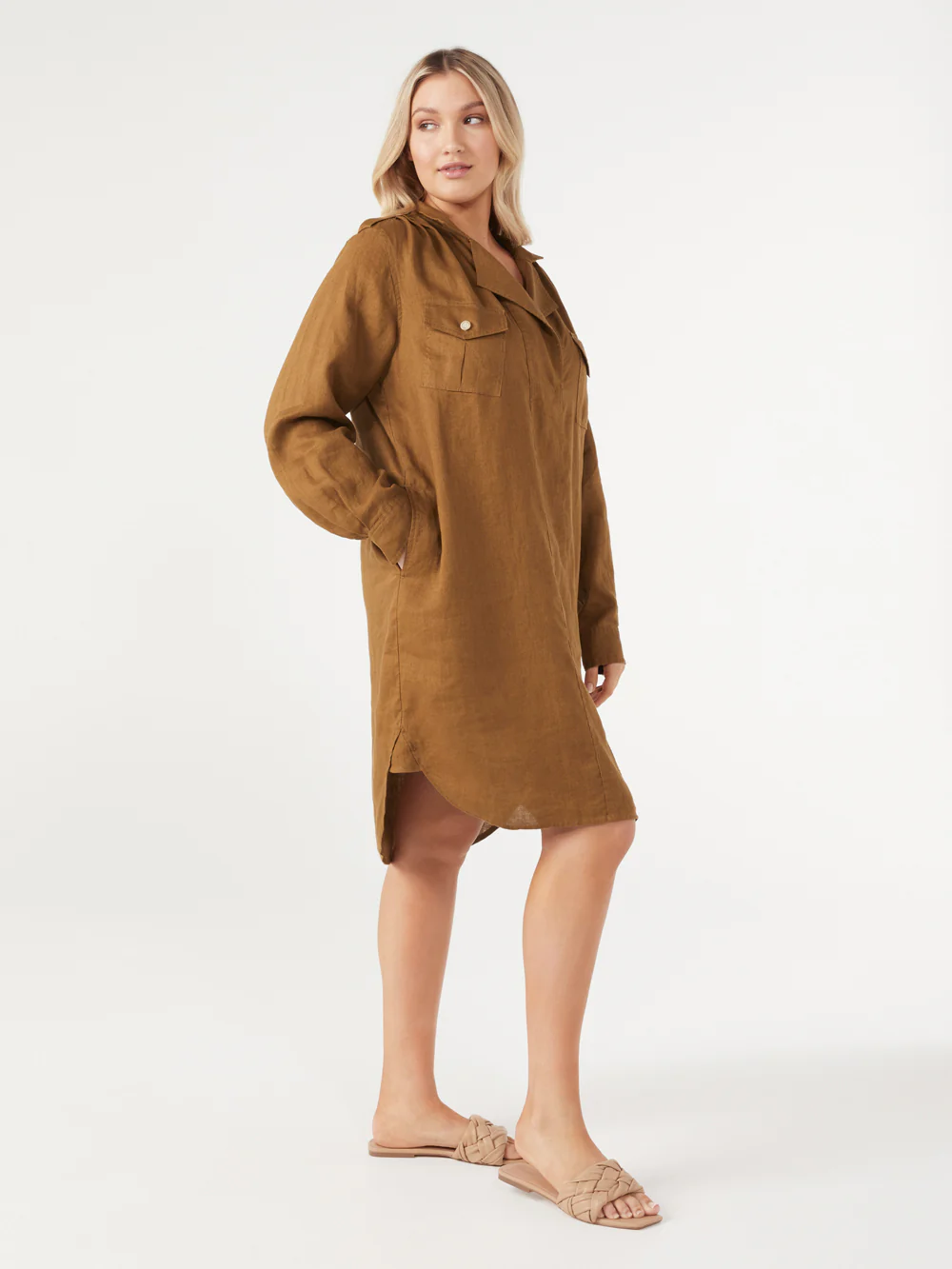 The Linen Utility Shirt Dress - Image 5