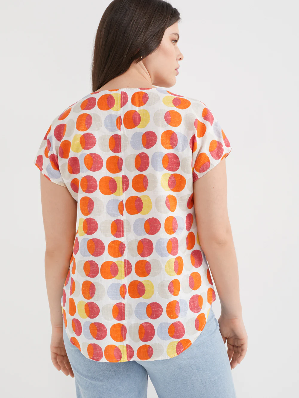The Linen V-Neck Print Top - Image 3