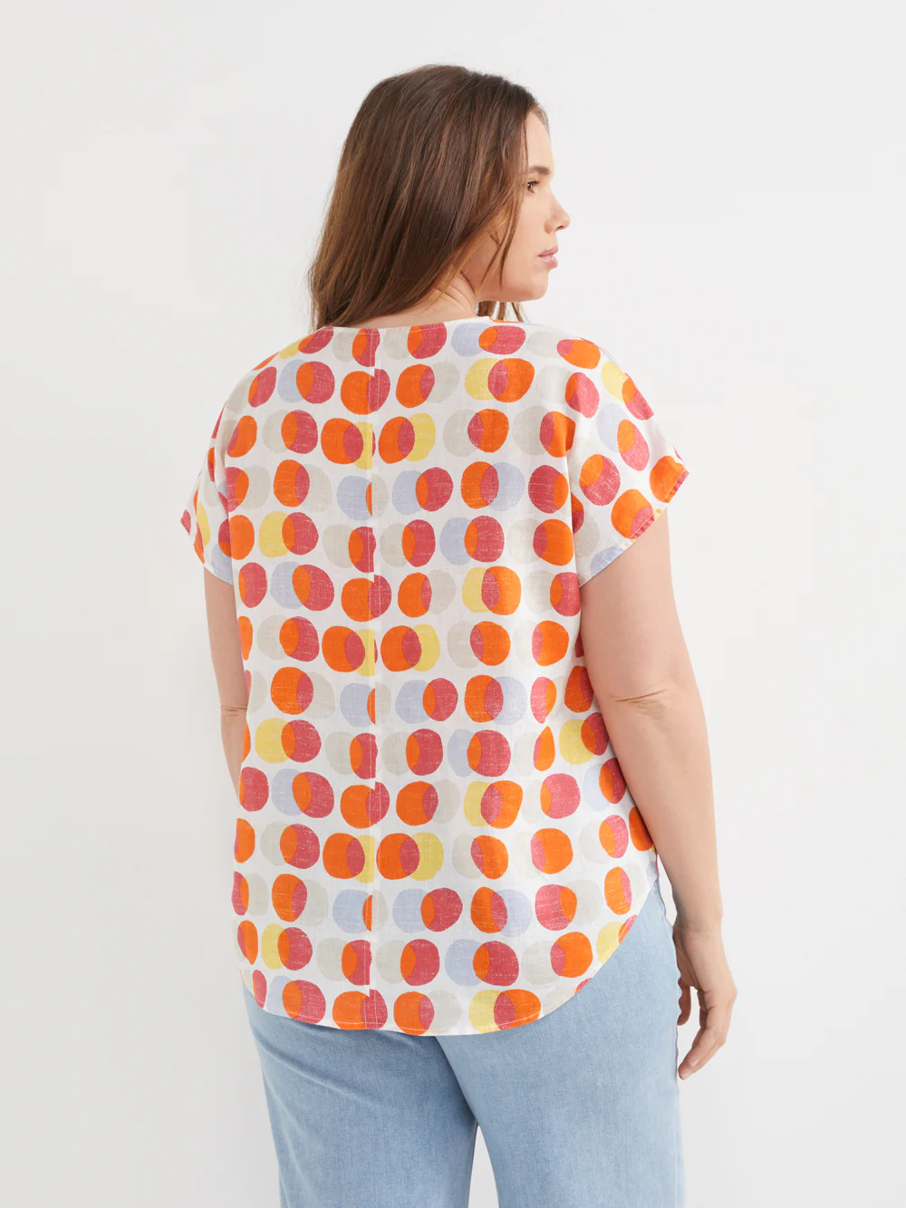 The Linen V-Neck Print Top - Image 8