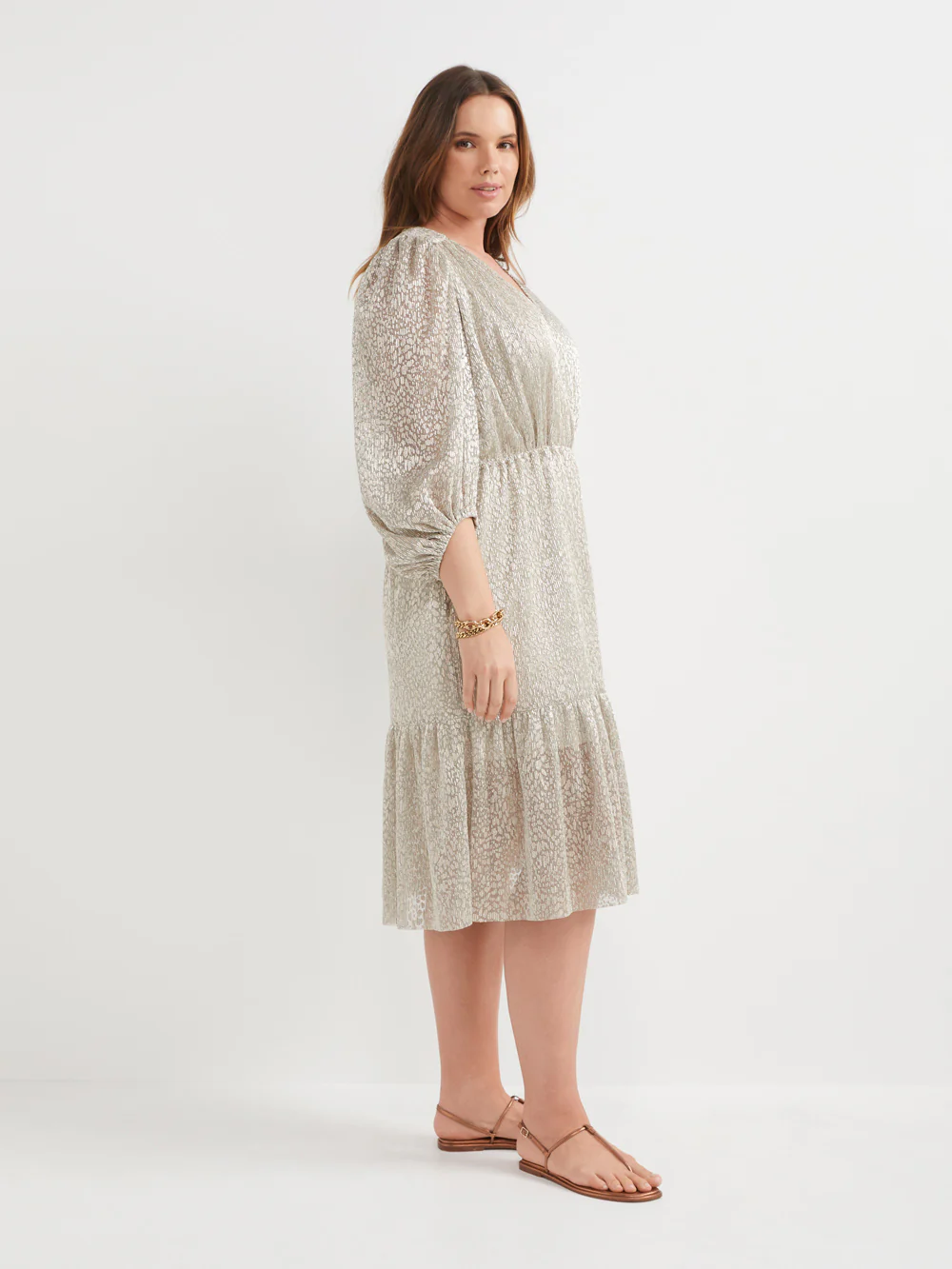The Metallic Wrap Dress - Image 7