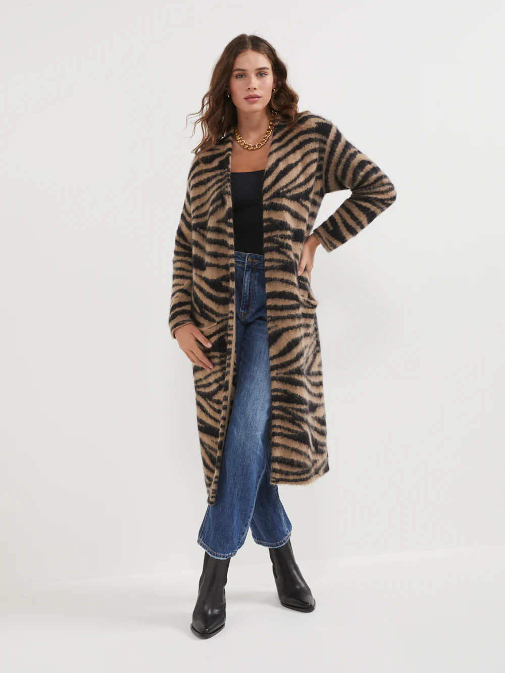 The Mohair Blend Tiger Cardigan - Image 2