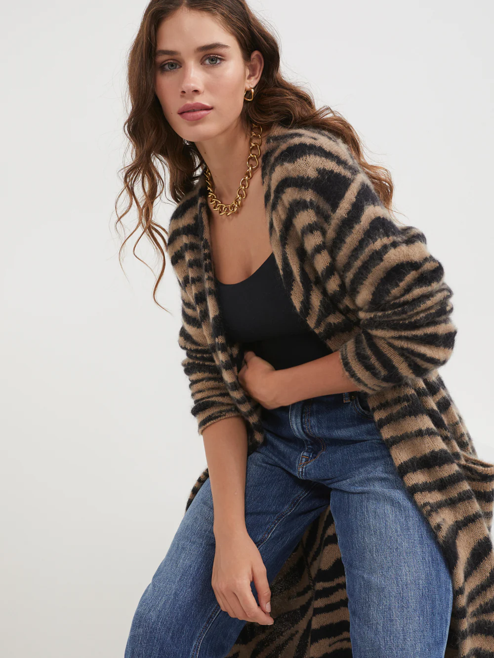 The Mohair Blend Tiger Cardigan - Image 5