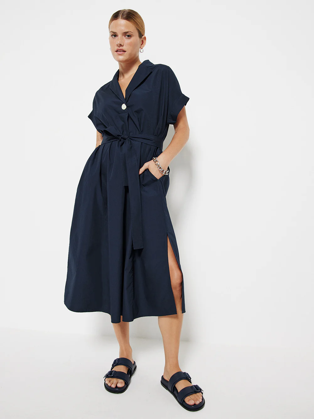 The Poplin Wrap Shirt Dress