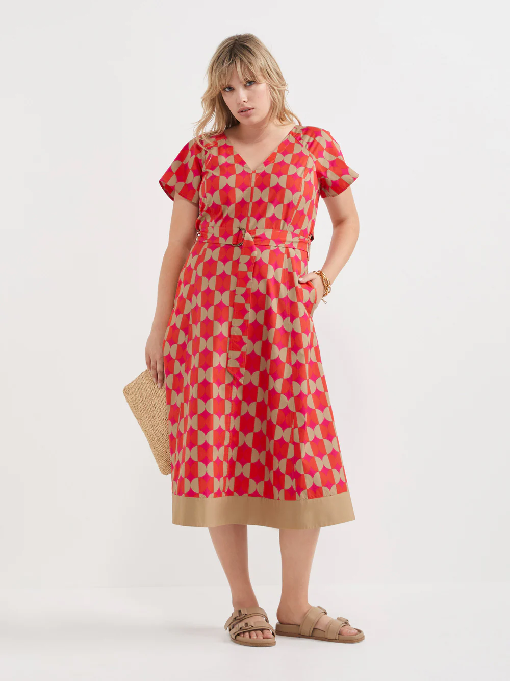 The Print Poplin Wrap Back Dress