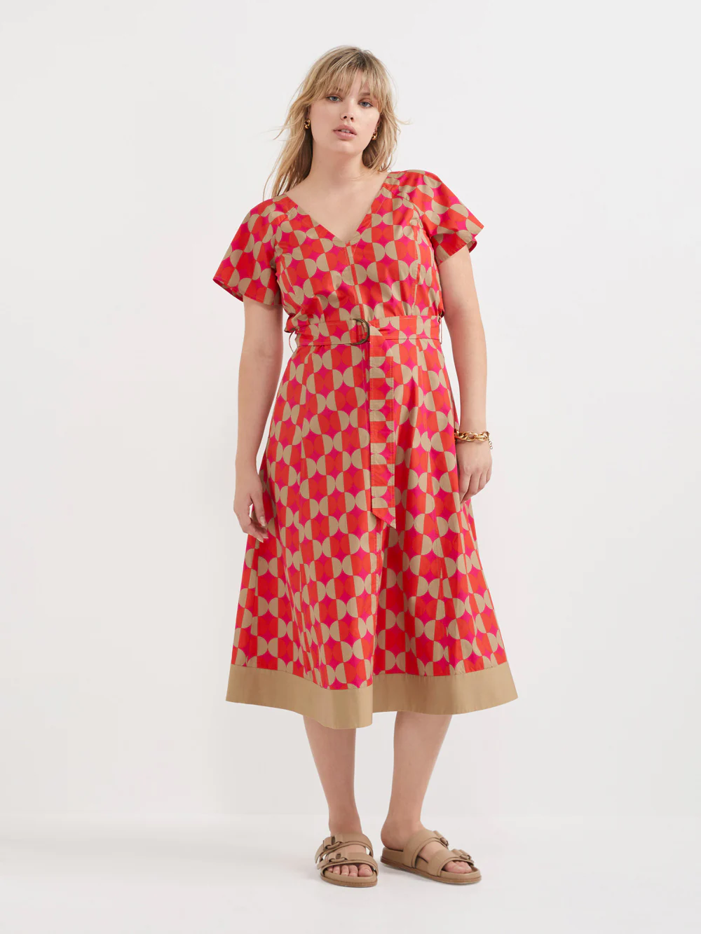 The Print Poplin Wrap Back Dress - Image 3