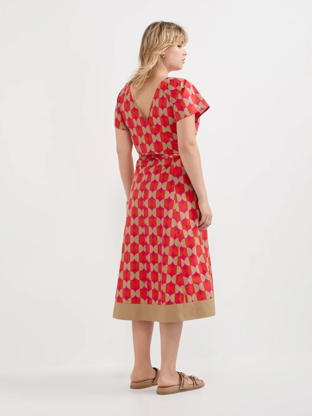 The Print Poplin Wrap Back Dress - Image 4