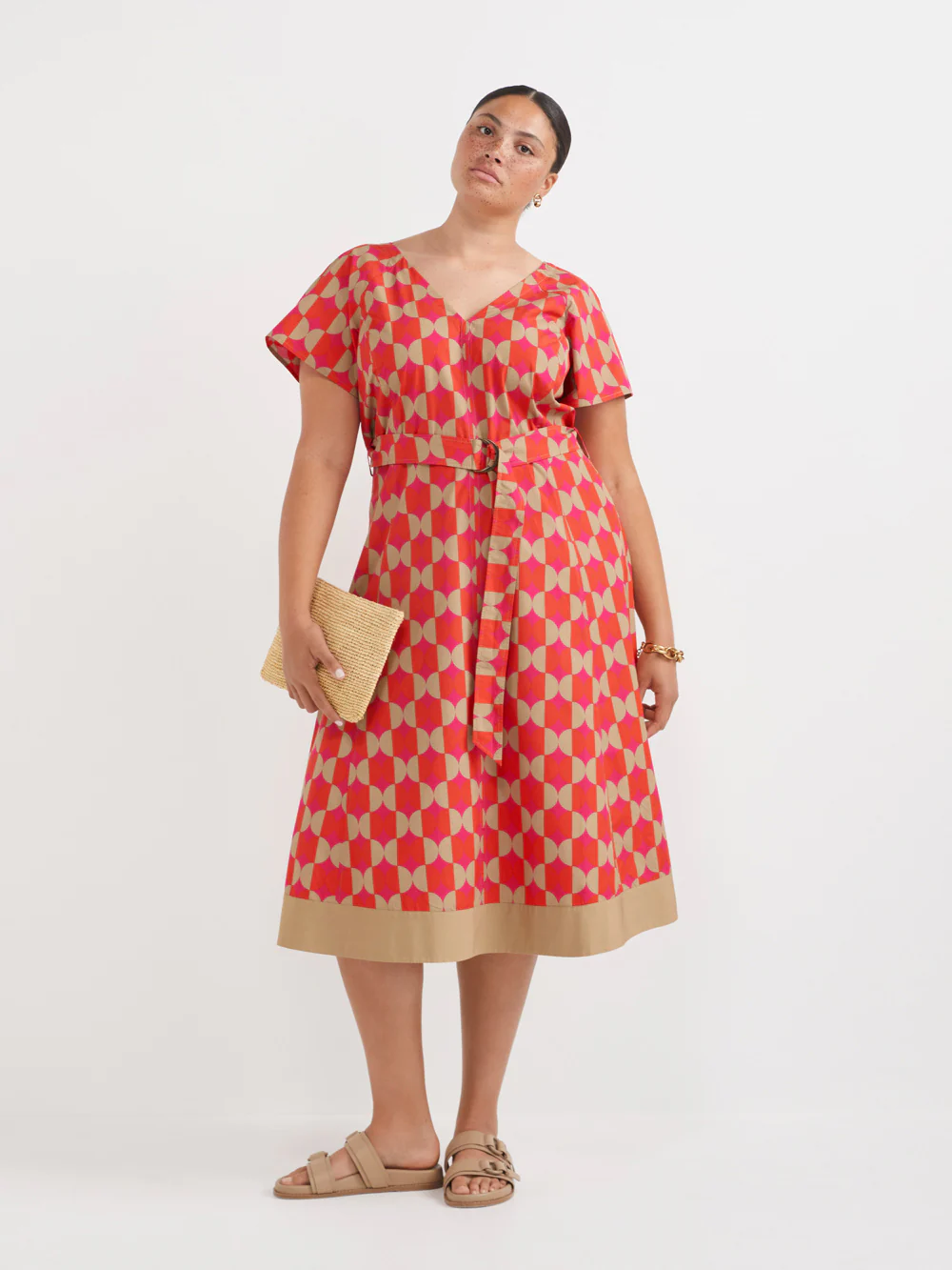 The Print Poplin Wrap Back Dress - Image 6