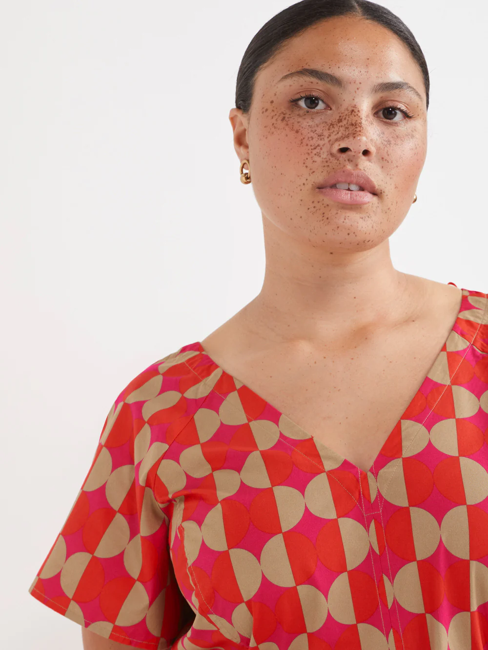 The Print Poplin Wrap Back Dress - Image 7