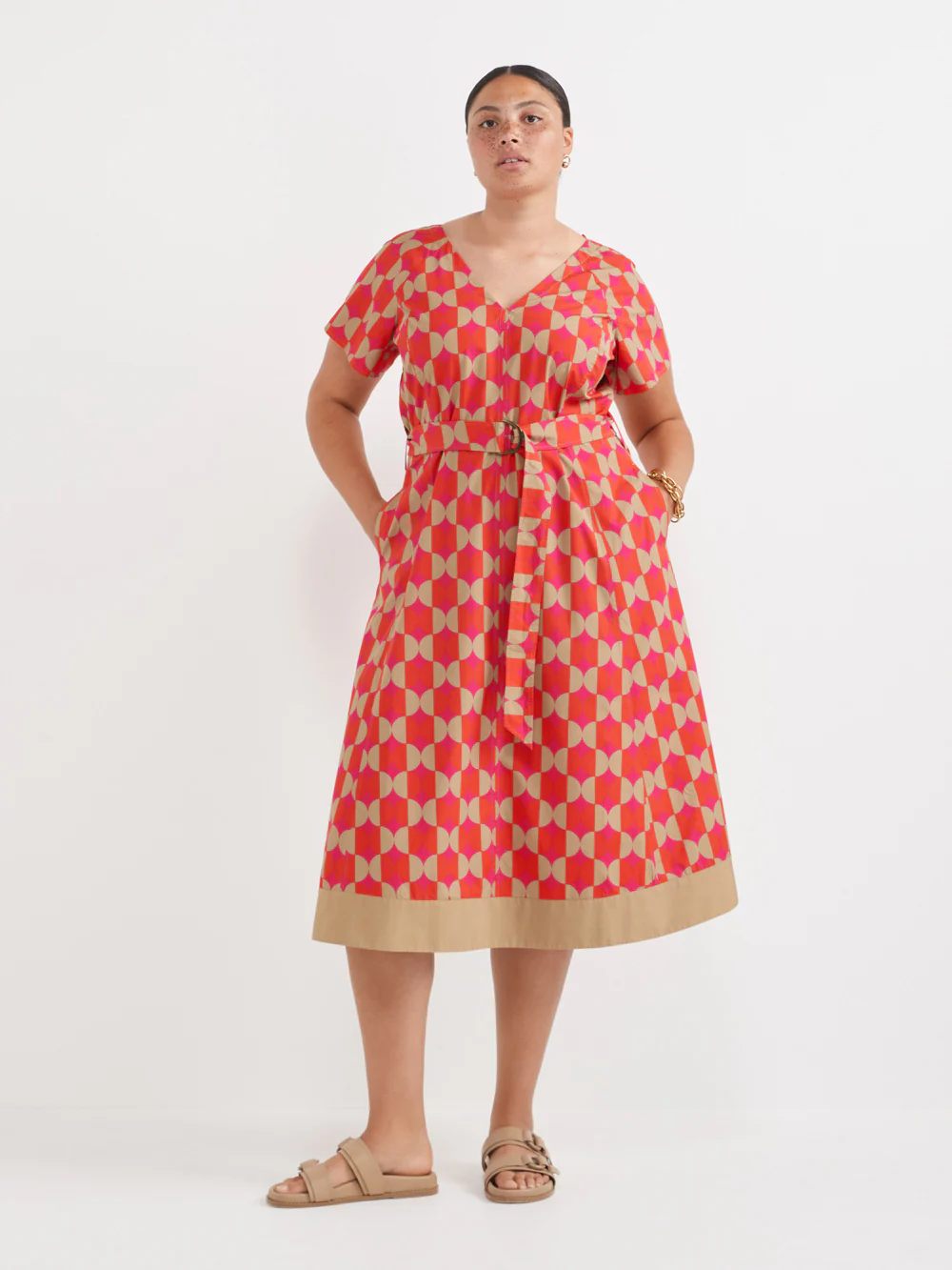 The Print Poplin Wrap Back Dress - Image 8
