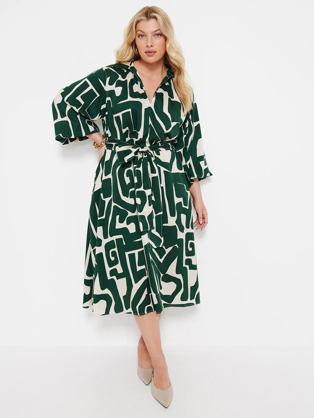 The Print Statement Sleeve Dress - Image 7