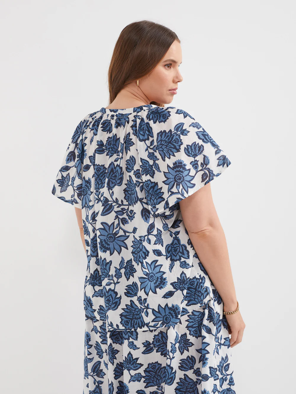 The Printed Cotton Voile Flutter Top - Image 8