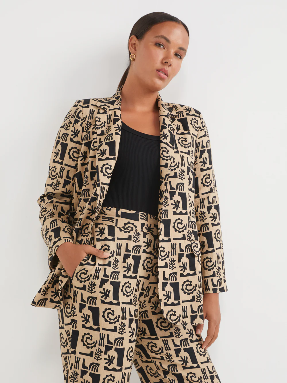 The Printed Linen Blazer