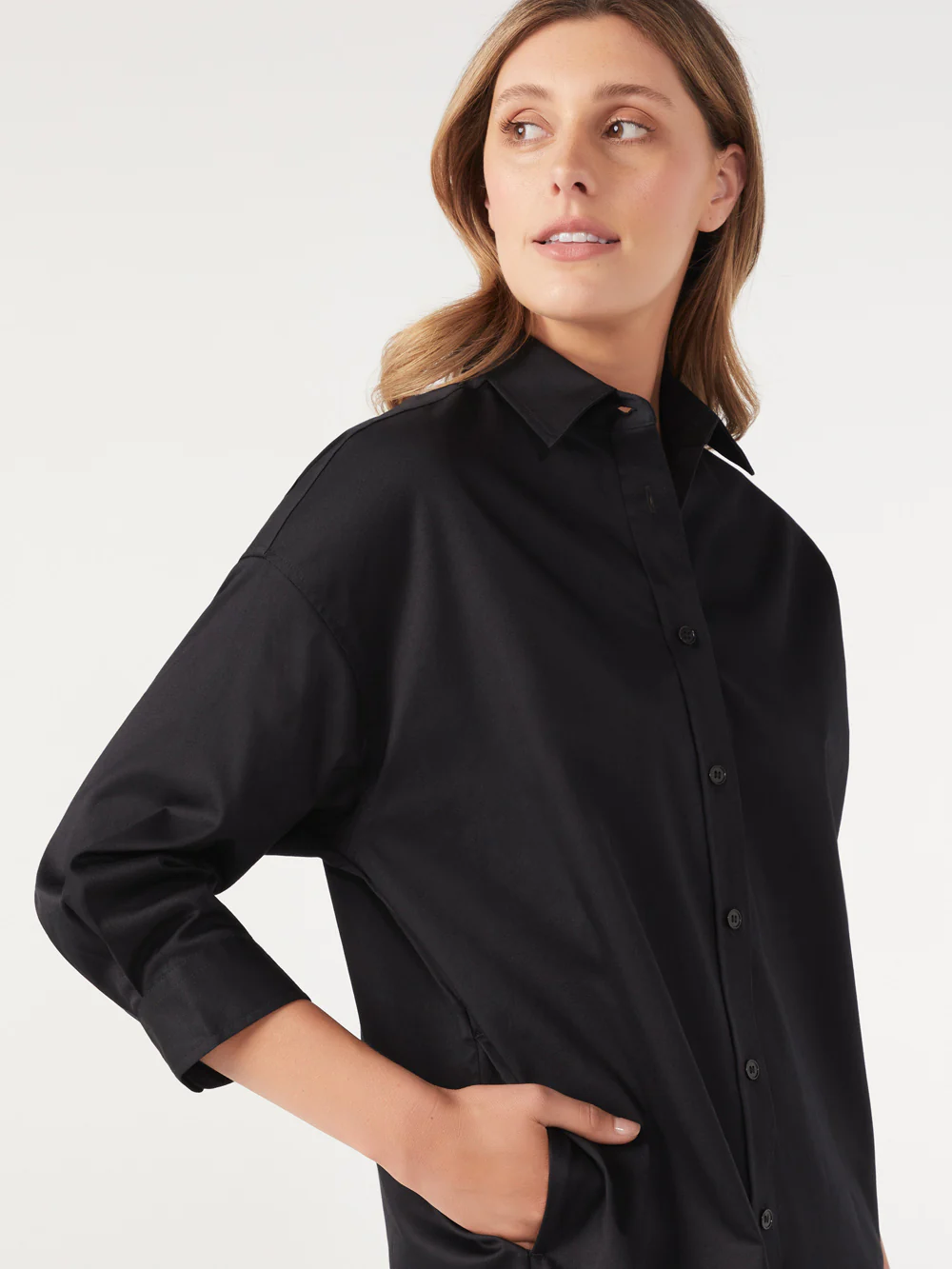 The Relaxed Cotton Twill Shirt Dress - Image 4