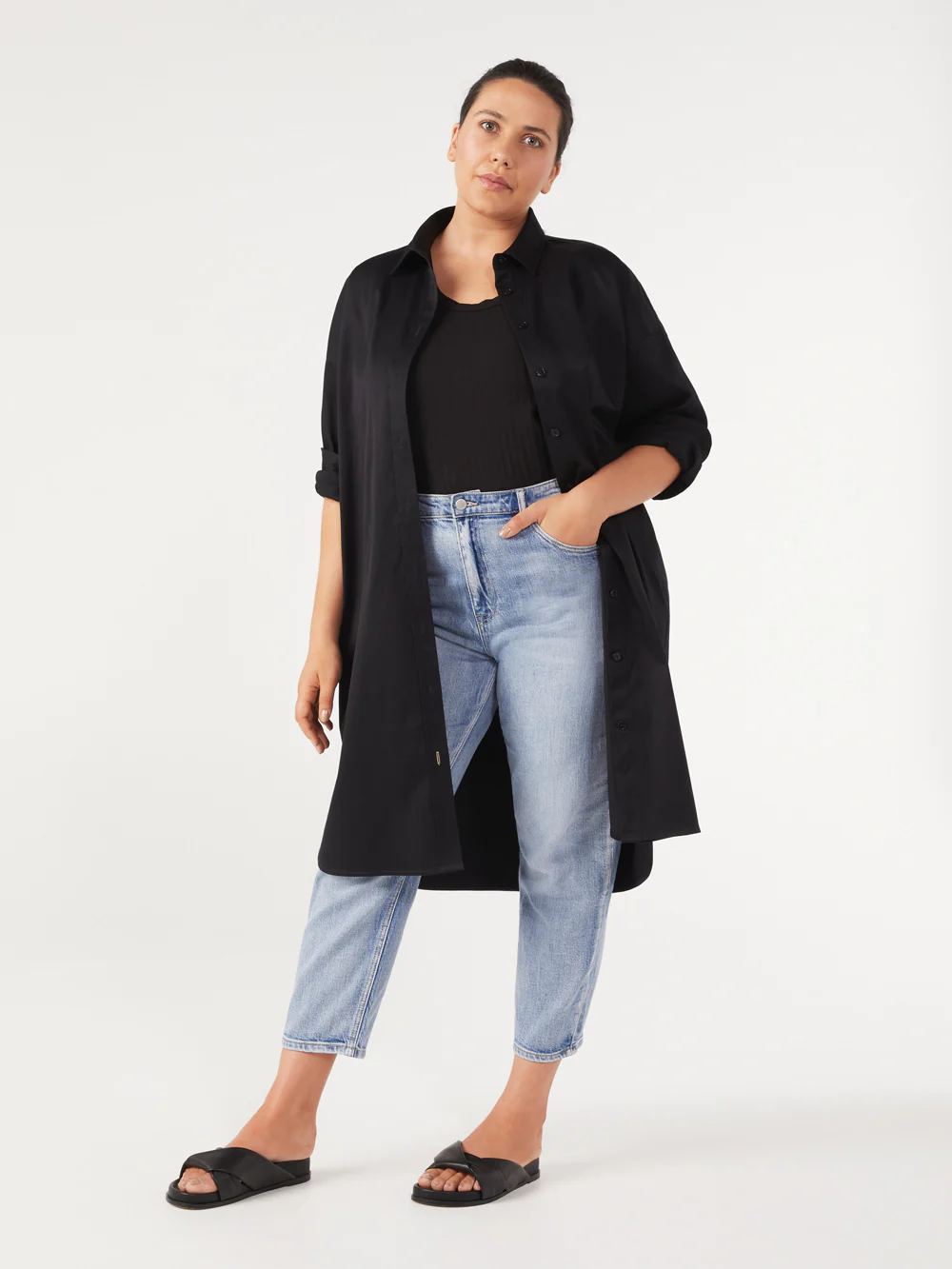 The Relaxed Cotton Twill Shirt Dress - Image 6