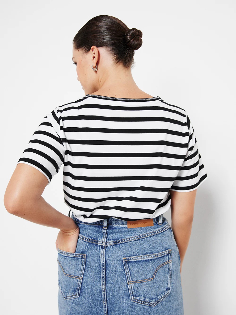 The Relaxed Side Split Stripe Tee - Image 4