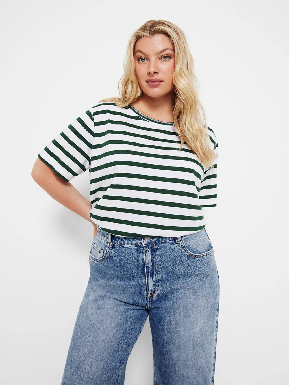 The Relaxed Side Split Stripe Tee - Image 6