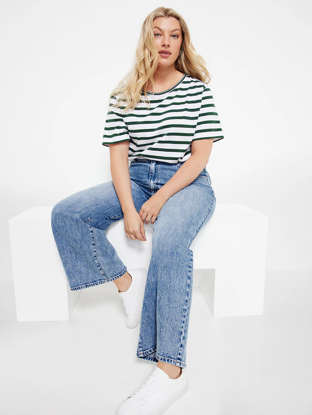 The Relaxed Side Split Stripe Tee - Image 9