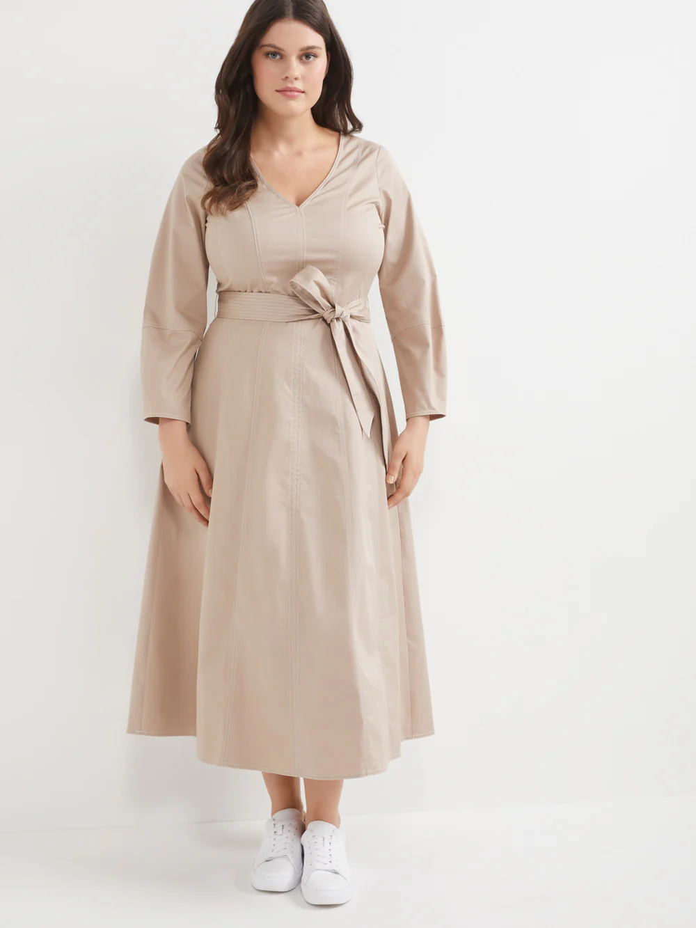 The Seamed Stretch Cotton Dress