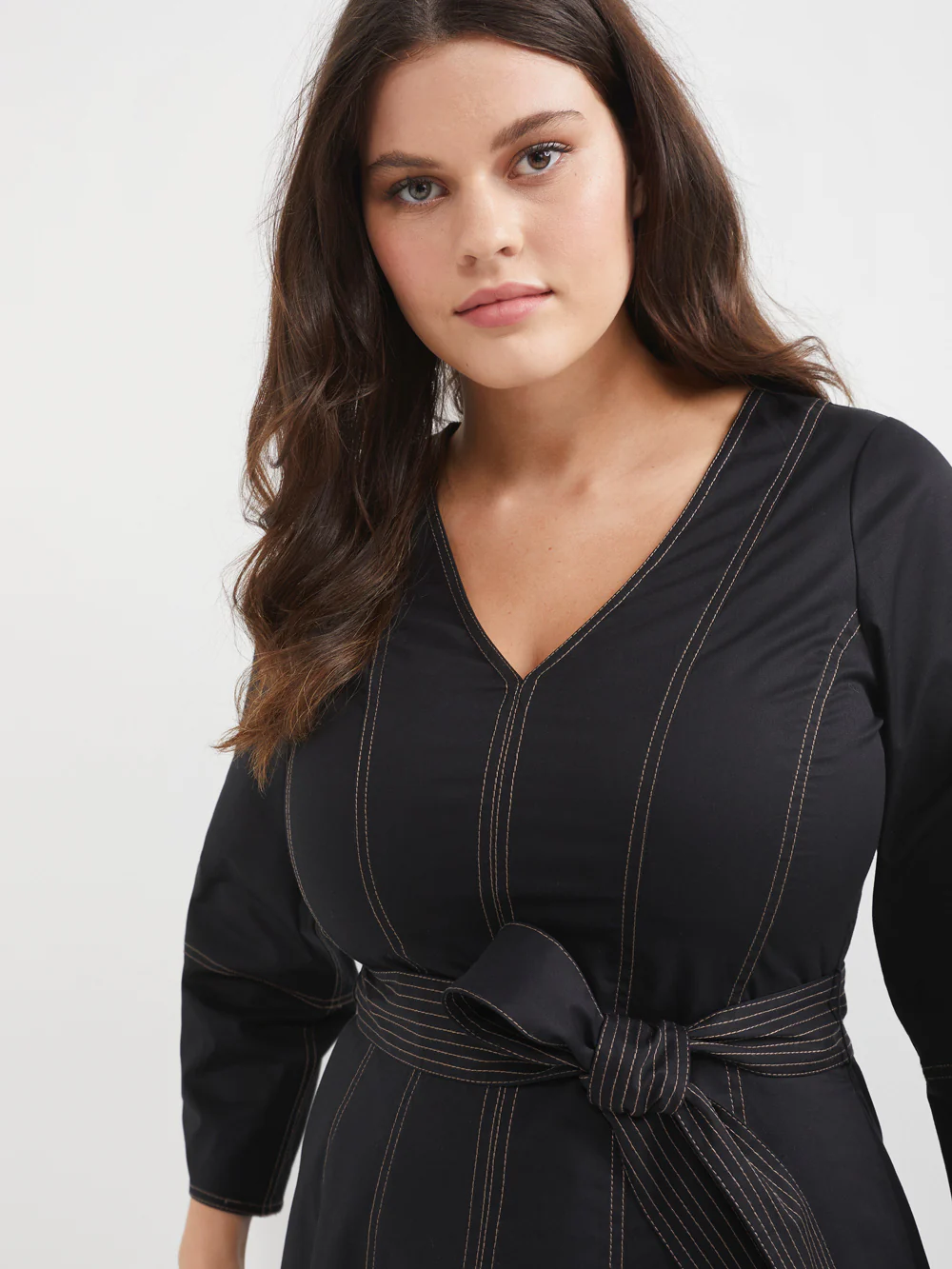 The Seamed Stretch Cotton Dress