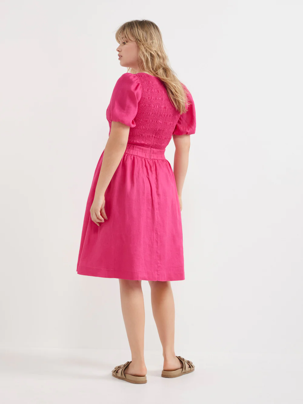 The Shirred Bodice V-Neck Dress - Image 4