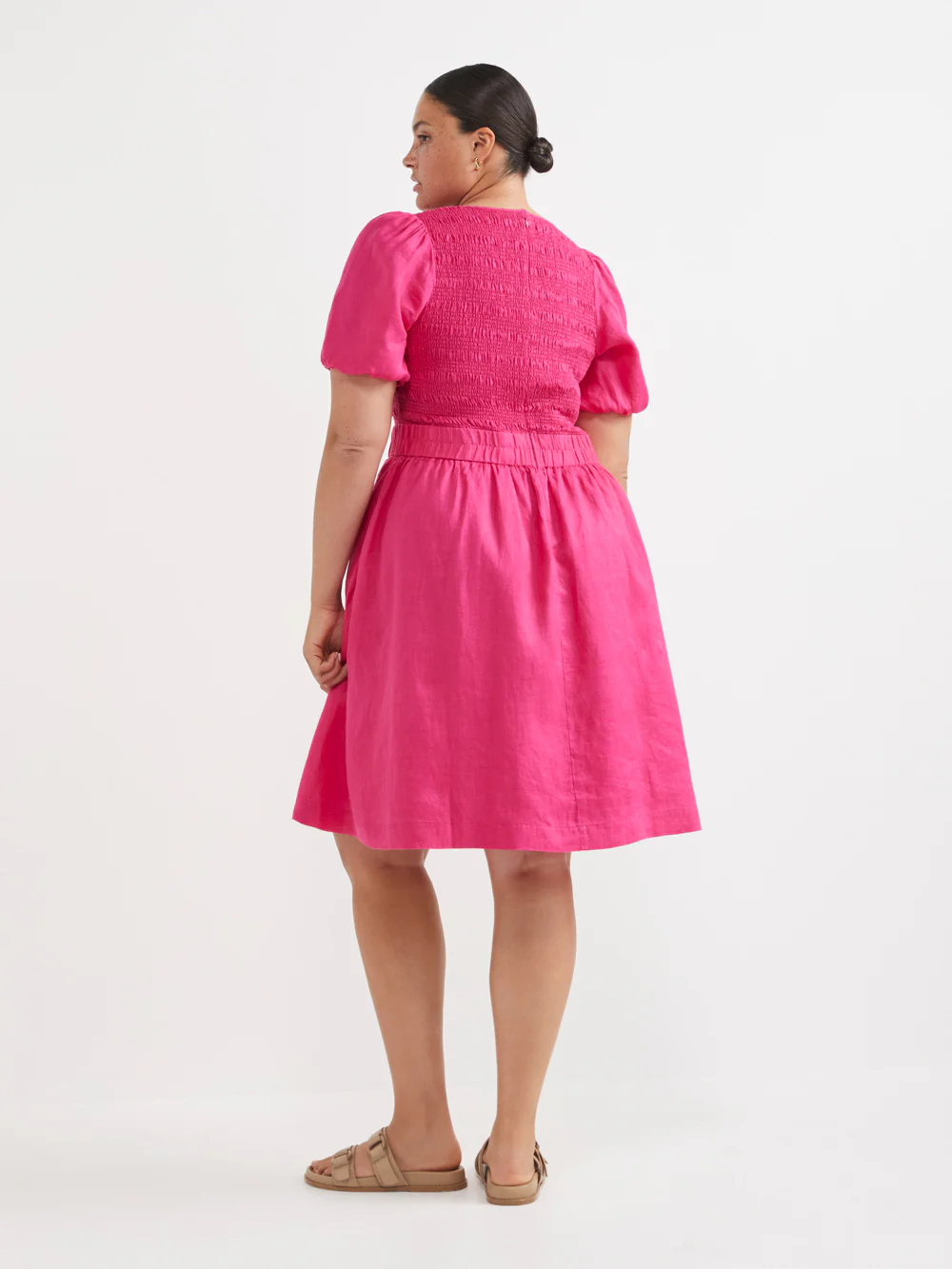 The Shirred Bodice V-Neck Dress - Image 9