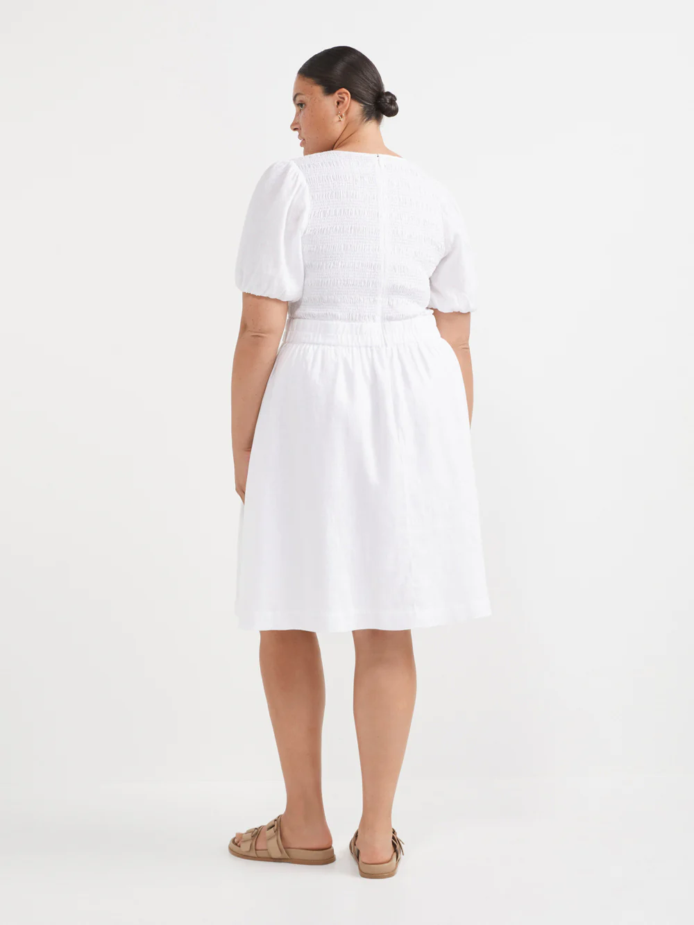 The Shirred Bodice V-Neck Dress - Image 9