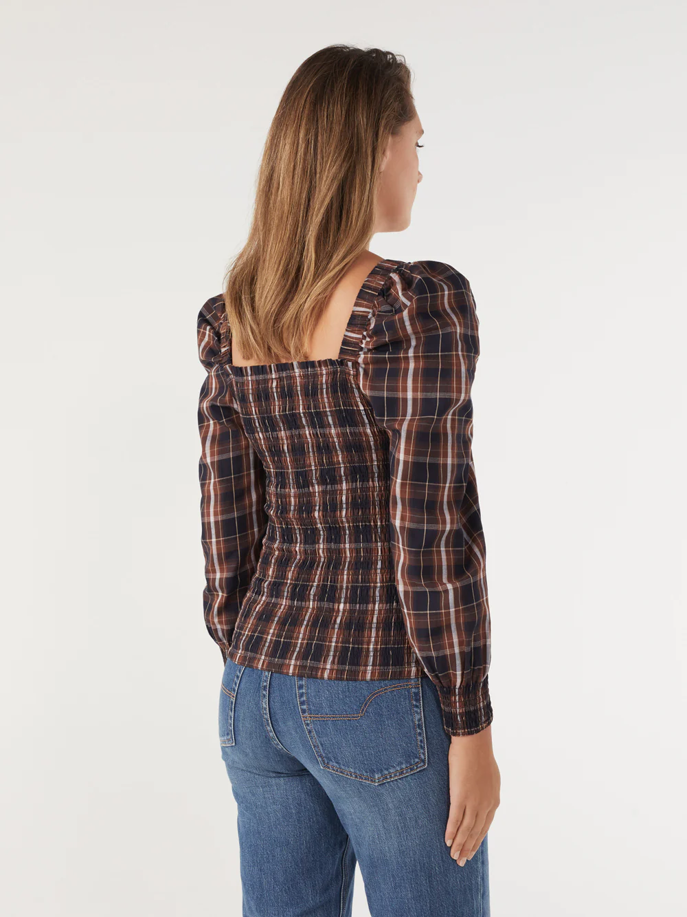 The Shirred Cotton Check Top - Image 3
