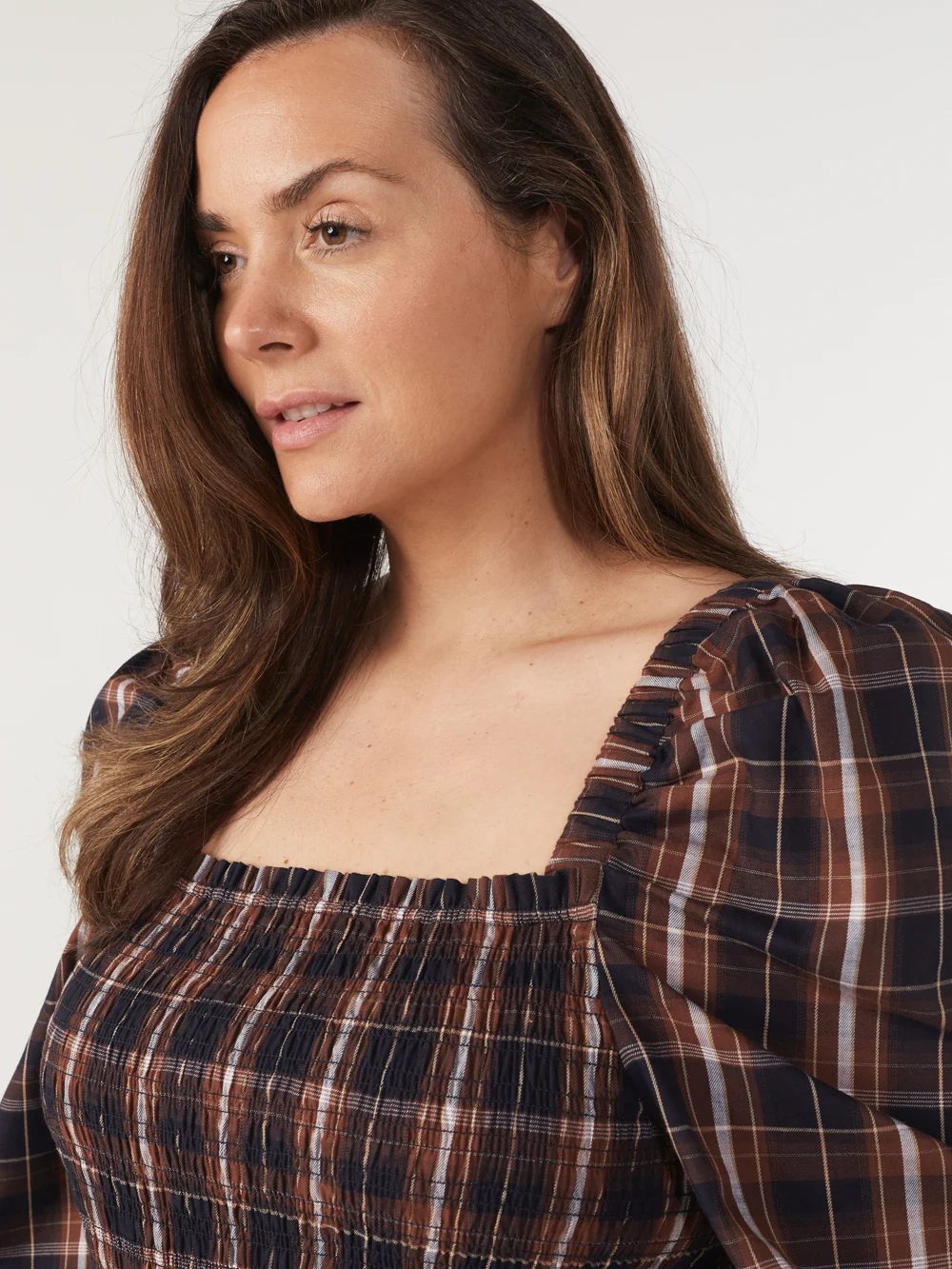The Shirred Cotton Check Top - Image 5