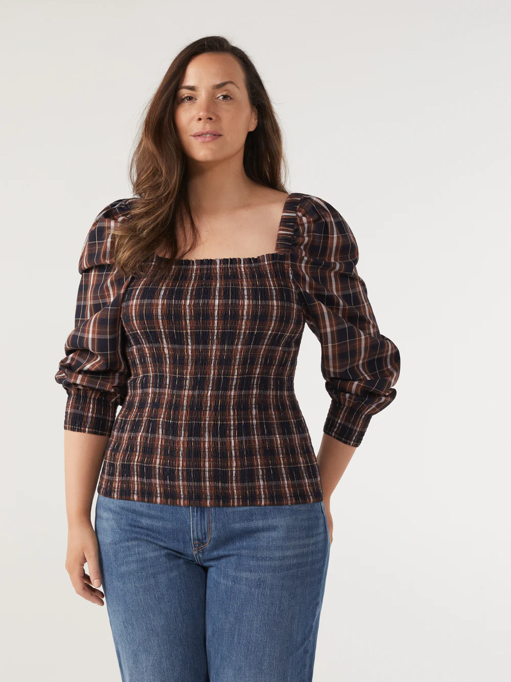 The Shirred Cotton Check Top - Image 6