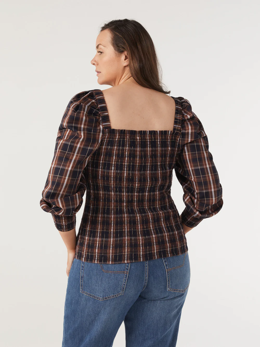 The Shirred Cotton Check Top - Image 7