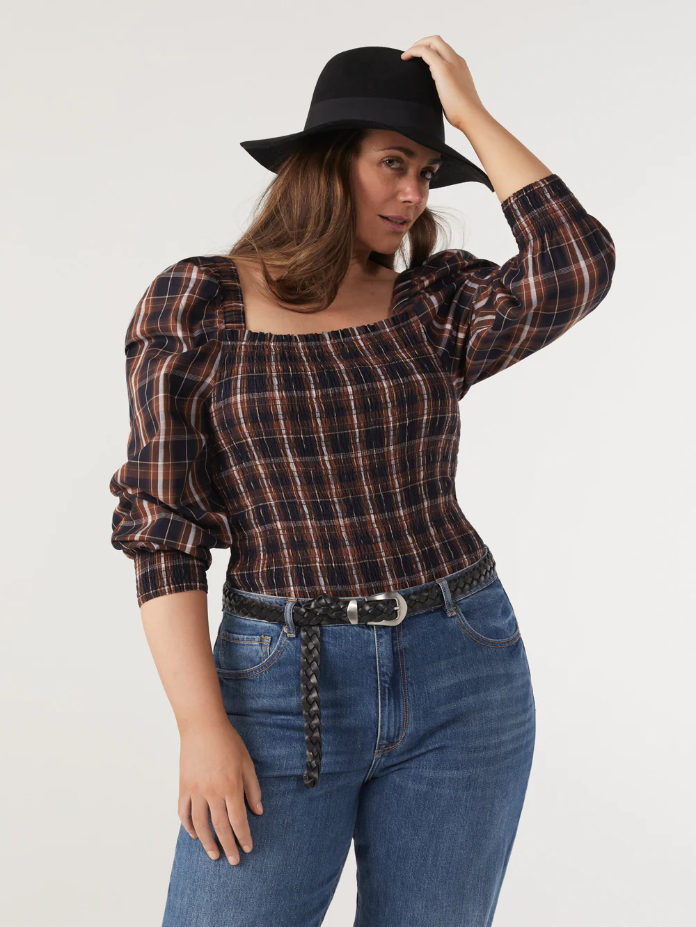 The Shirred Cotton Check Top - Image 8