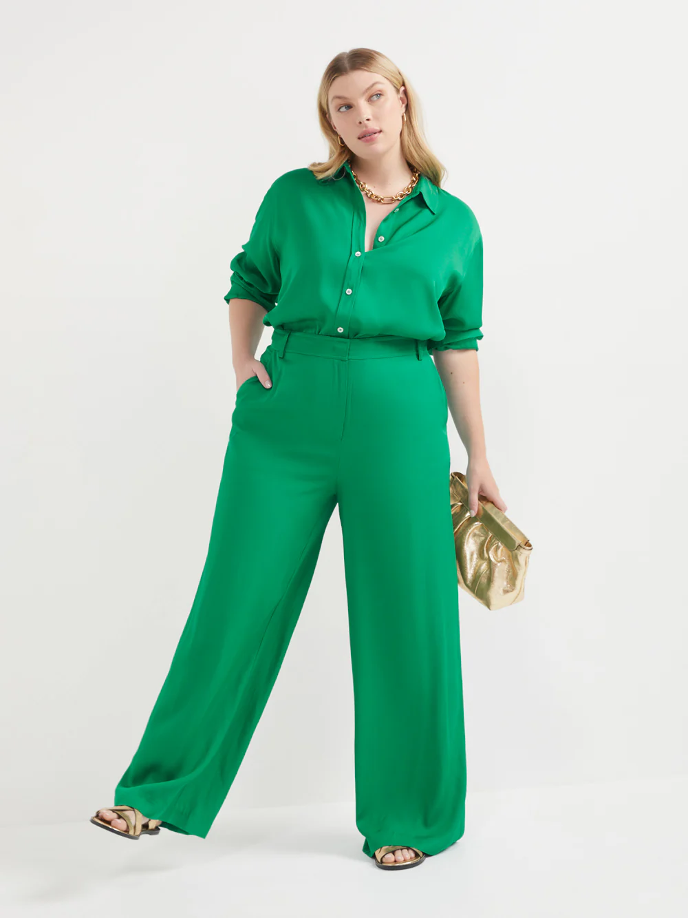 The Silky Twill Draped Trouser - Image 5