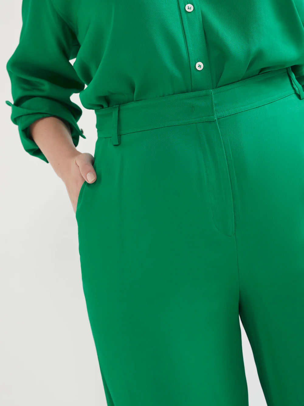 The Silky Twill Draped Trouser - Image 8