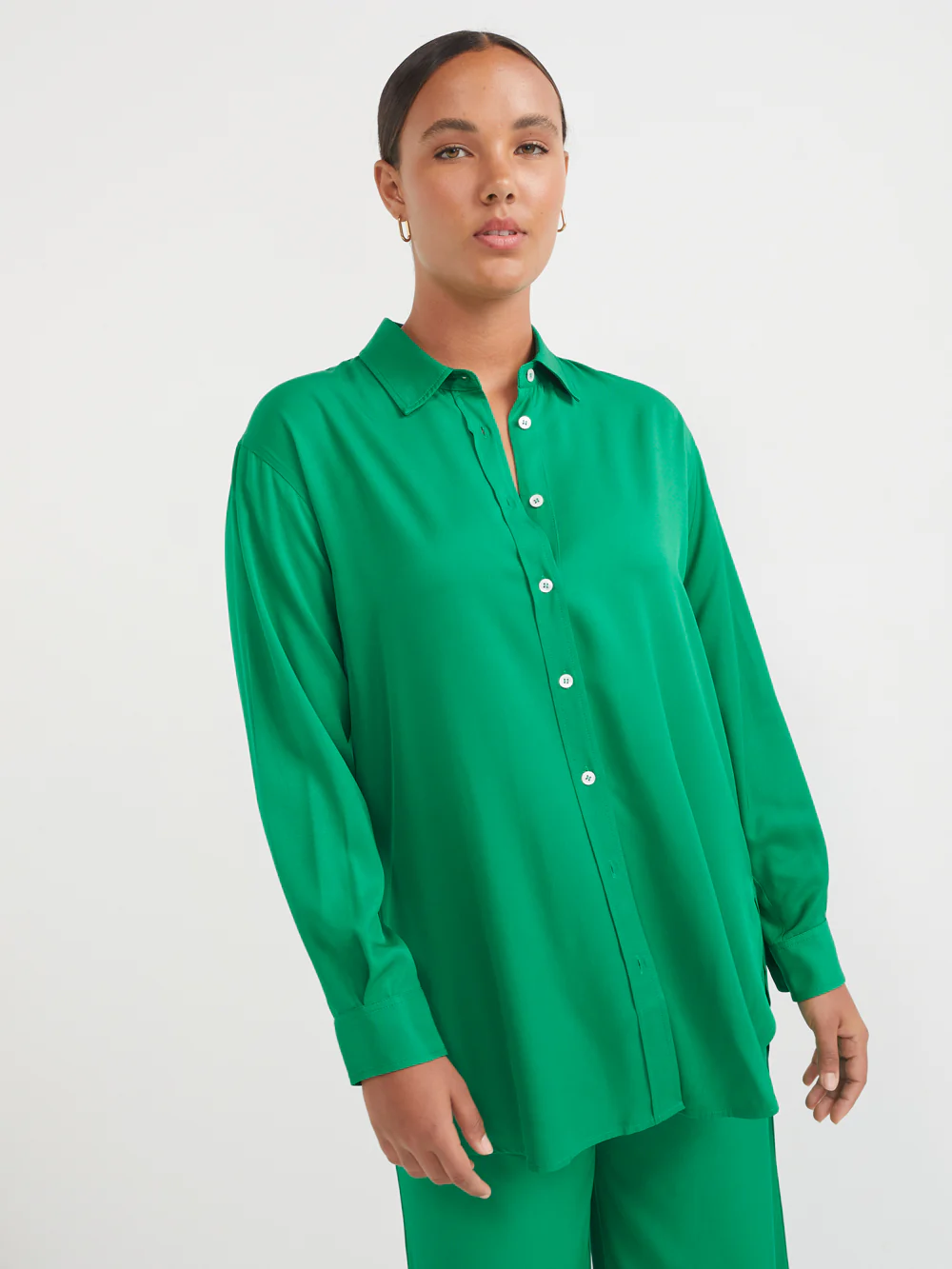 The Silky Twill Long Line Shirt