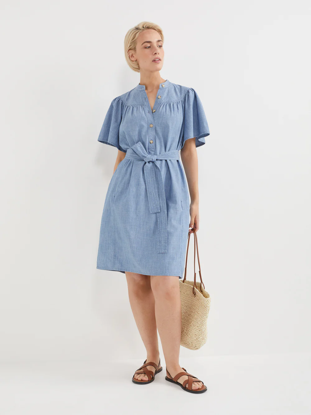 The Soft Chambray Shirt Dress - Image 2