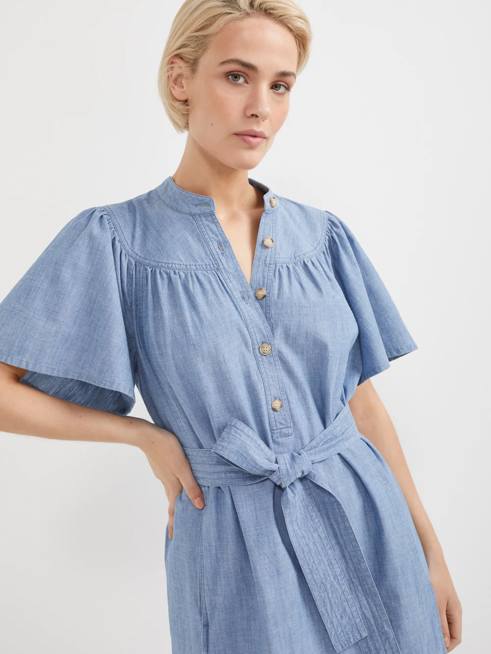 The Soft Chambray Shirt Dress - Image 4