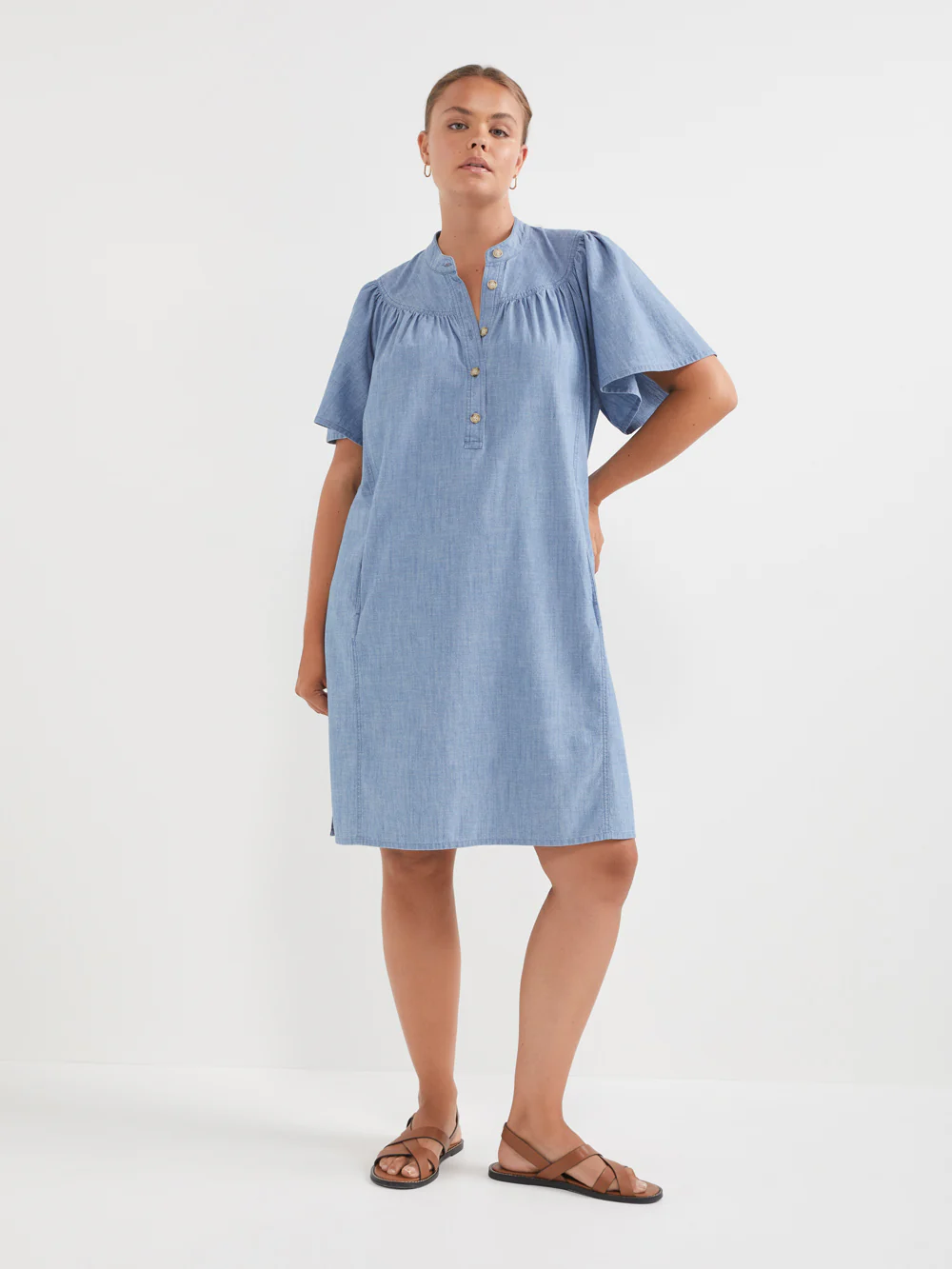 The Soft Chambray Shirt Dress - Image 7